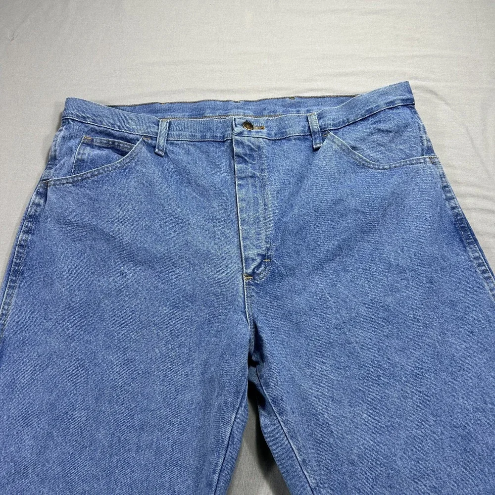 NEW Wrangler‎ Rustler Jeans Mens 40x32 Blue Denim Wrangler Regular Straight ^ - Picture 3 of 13